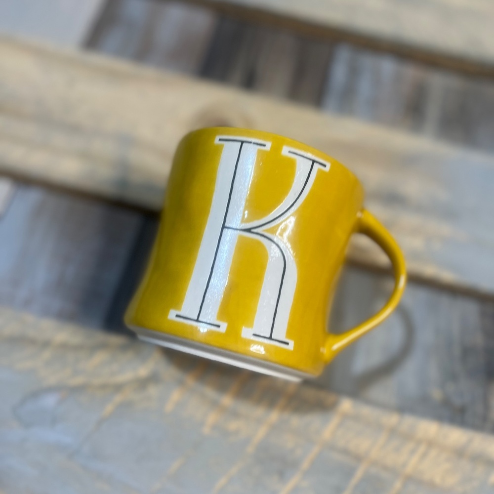 Classic K Colorway {Anthro} Yellow Monogram Mug | Anthropologie Coffee · Tea Cup